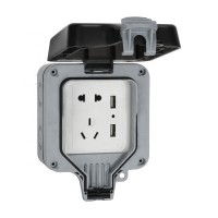 Factory Direct Sales Ip66 Waterproof 5 Pins Industrial Wall Socket Rainproof Grounded Plug Outlets Usb Charging Socket